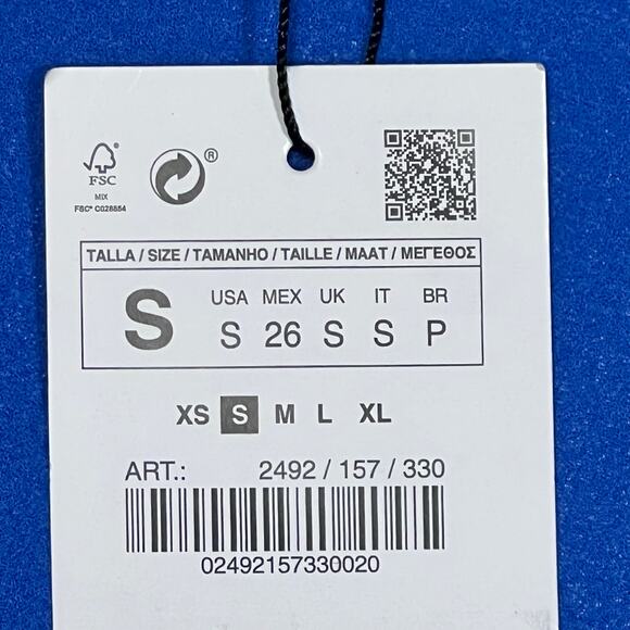 Zara Abaya Gold Arabic Calligraphy Embroidery Size Small Blue New with Tag - Picture 6 of 6